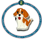 Beagle puppy shoe charms Croc Jibbitz charm in brown and white by Shoe Charm Heaven