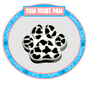 Cow print paw Country and Western shoe charms from Shoe Charm Heaven with black and white spots